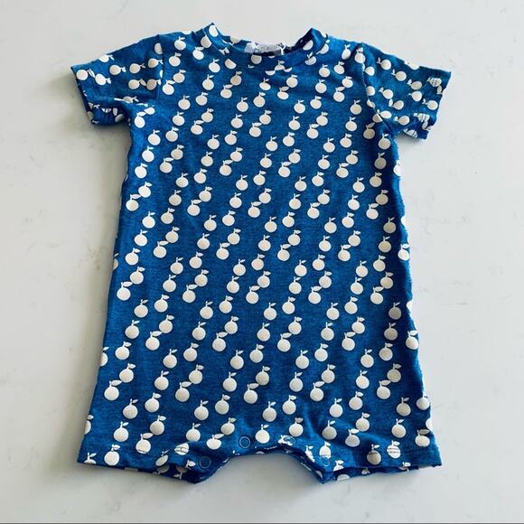 Bla Bla Bla boys blue ecru summer one piece romper fruit print size 12 months - Picture 1 of 6